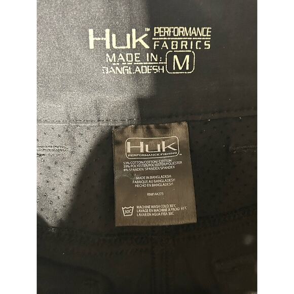 HUK Next Level 10.5" Fishing Shorts Men’s Medium Black Performance Stretch Cargo - Picture 3 of 8